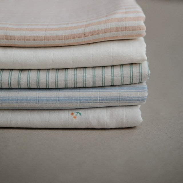 Mushie musliinmähe orgaanilisest puuvillast Blue Stripe