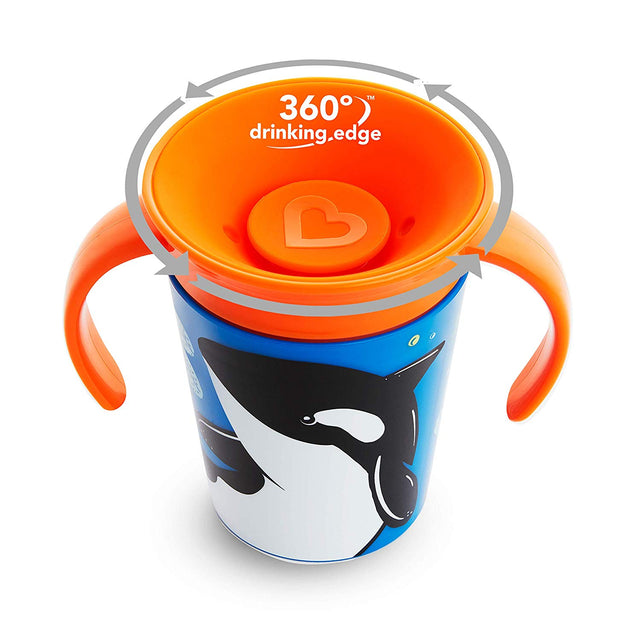 Munchkin mokymosi puodelis - neišsiliejanti gertuvė Miracle 360 (žuviukas) 177 ml (4173147734089)