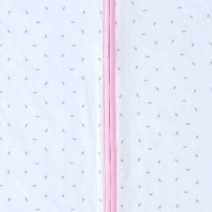 Natulino LITTLE WALKERS kahekihiline beebi magamiskott Naturaalne valge hall Little Leaves / roosa