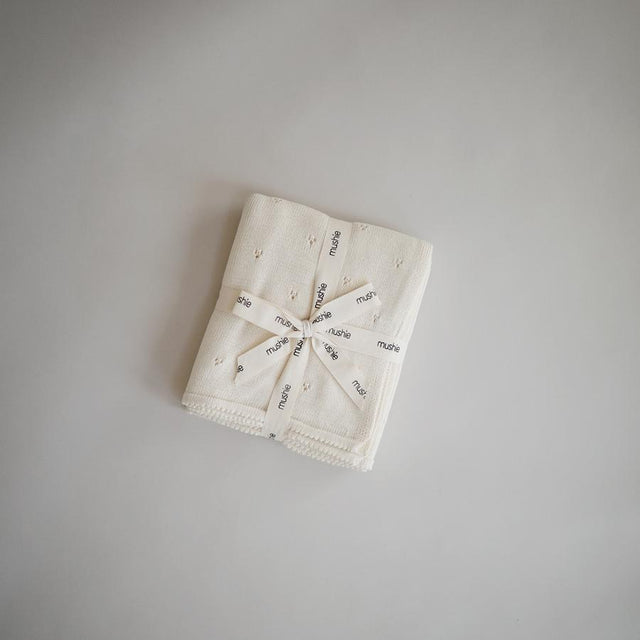 Mushie Knitted Pointelle Plaid – elevandiluu