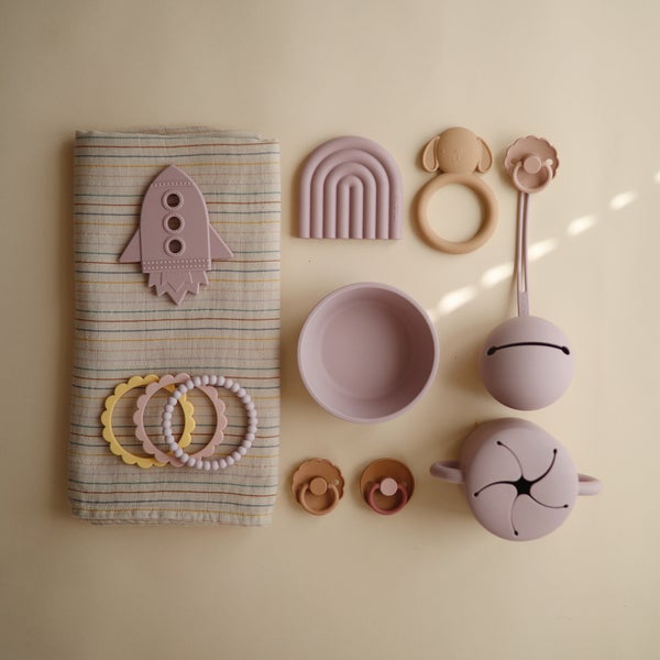 Mushie orgaanilisest puuvillast musliinmähkme retrotriibud