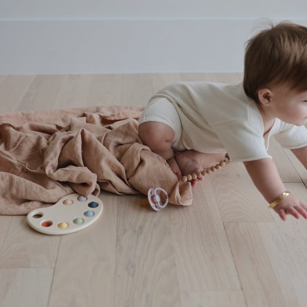 Mushie orgaaniline puuvillane musliinmähe Rose Vanilla