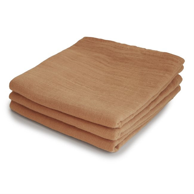 Mushie orgaanilisest puuvillast musliinimähkmed sügiskollased (3 tk.)