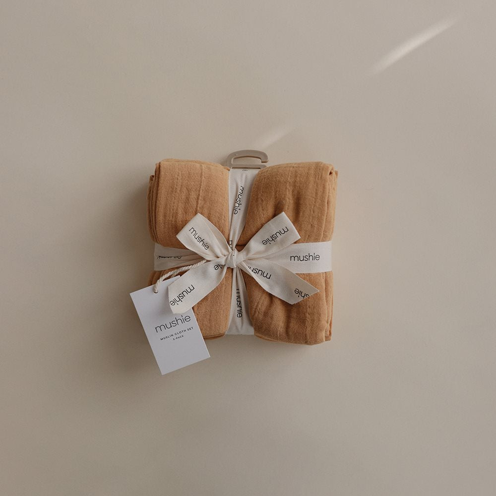Mushie orgaanilisest puuvillast musliinimähkmed sügiskollased (3 tk.)