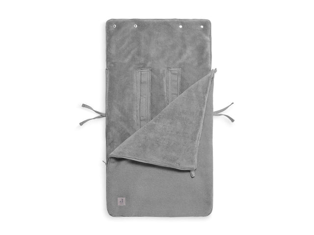 Jollein šiltas vokelis autokėdutei 0+ ir vežimėliui Basic Knit Stone Grey