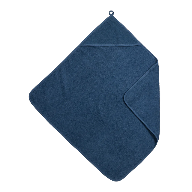 Meyco Baby medvilninis vonios rankšluostis su gobtuvu 75 × 75 cm, Indigo – Terry