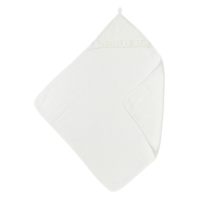 Meyco Baby medvilninis vonios rankšluostis su gobtuvu 80 × 80 cm, Offwhite – Terry Ruffle