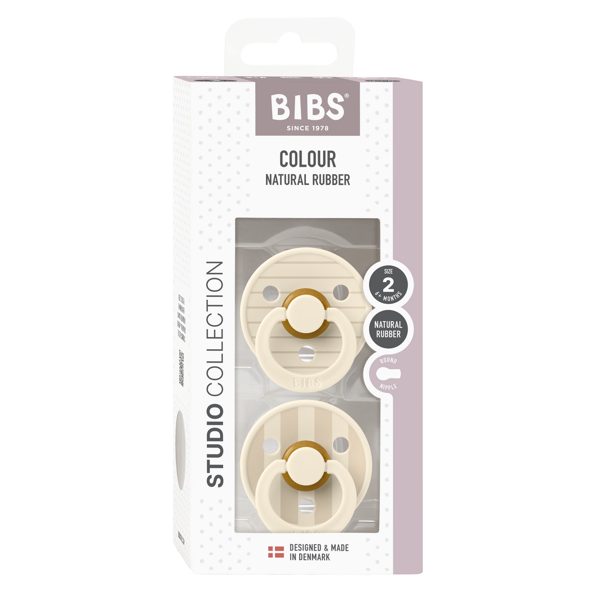 BIBS Studio Collection lutikomplekt suurus 2 (6-18 kuud) Pin Ivory Vanilla Mix 