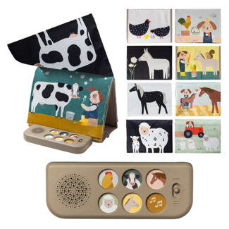 Taf Toys muzikinė lavinamoji knygelė pilvuko laikui Farm Musical Tummy Time Book, 0 mėn.+