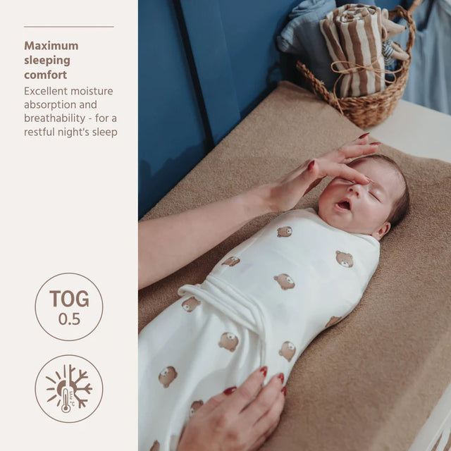 Meyco Baby kūdikio vystymo miegmaišis 0–3 mėn., Bear Multicolour – TOG 1.0