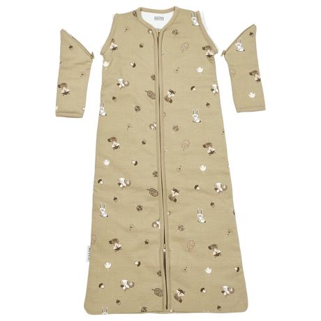 Meyco Baby kūdikio miegmaišis su nusegamomis rankovėmis Forest Animals Sand, TOG 2.5