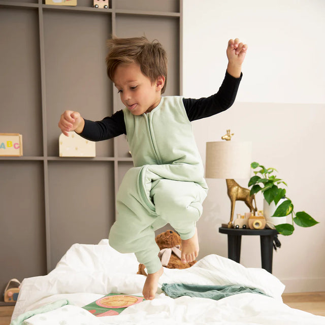 Meyco Baby kūdikio miegmaišis su kojytėmis Slub Soft Green – TOG 2.0