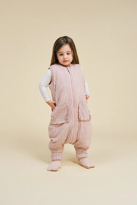 Molis&Co pižama - miegmaišis su kojytėmis ir atverčiamomis kojinėmis TOG 2.5  Navy and Pink Stripes