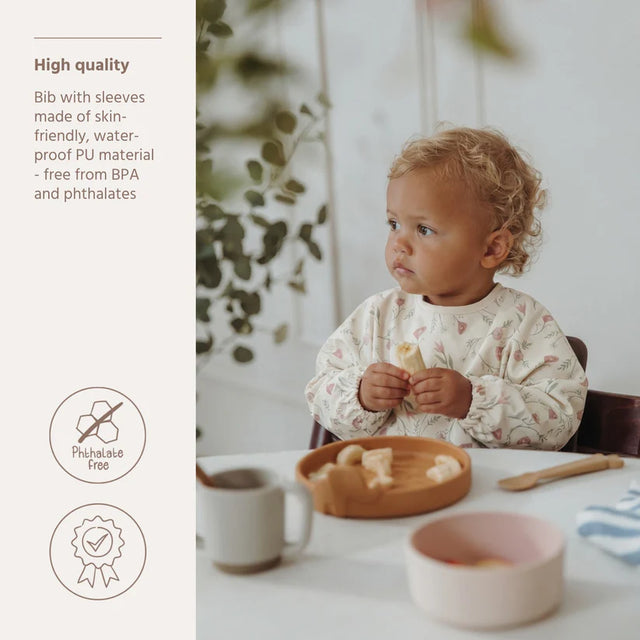 Meyco Baby neperšlampamas seilinukas su rankovėmis 6–24 mėn., Flower Multicolour