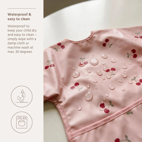 Meyco Baby neperšlampamas seilinukas su rankovėmis 6–24 mėn., Cherry Soft Rose