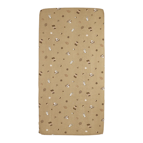 Meyco Baby medvilninė paklodė su guma 60 × 120 cm, Forest Animals Sand