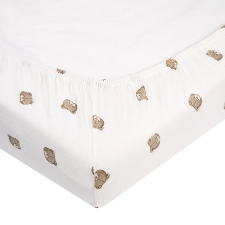 Meyco Baby medvilninė jersey paklodė su guma 60 × 120 cm, Bear Multicolor
