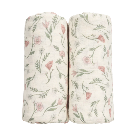 Meyco Baby muslino vystyklai / apklotai 120 × 120 cm (2 vnt.), Flower Multicolour