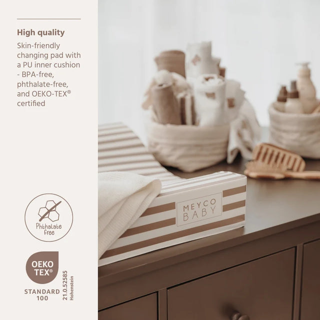 Meyco Baby vystymo lenta Fat Stripe Taupe, 50 × 70 cm