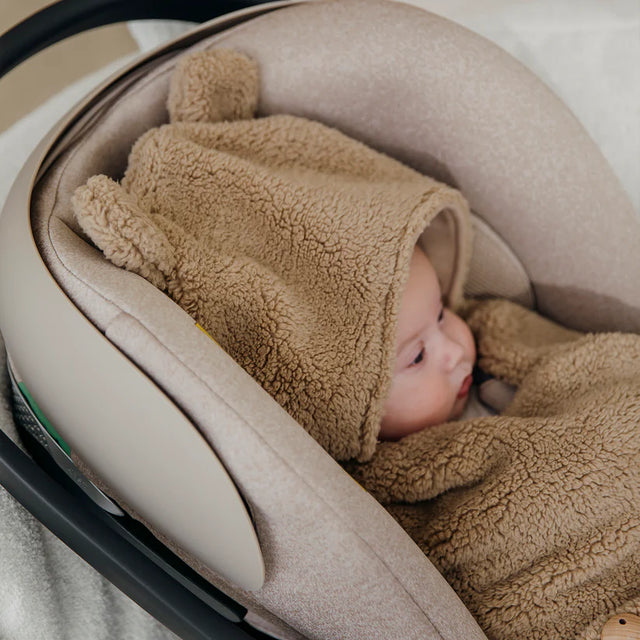 Meyco Baby Teddy automobilinės kėdutės vokelis kūdikiui Bear Warm Brown