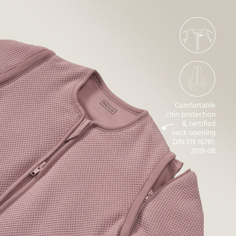 Meyco Baby Studio Classic pašiltintas miegmaišis su nusegamomis rankovėmis, 2.5 TOG, Purple Pink