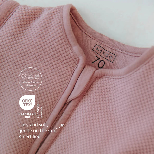 Meyco Baby Studio miegmaišis su kojytėmis, nusegamomis rankovėmis ir atverčiamomis kojinėmis TOG 2.5 Purple Pink