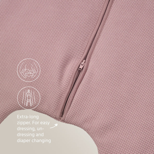 Meyco Baby Studio miegmaišis su kojytėmis, nusegamomis rankovėmis ir atverčiamomis kojinėmis TOG 2.5 Purple Pink