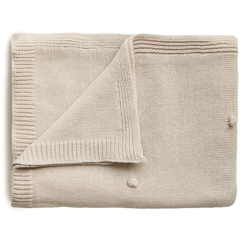 Mushie kootud tekk Textured Dots Beebitekk (Off White Melange) 