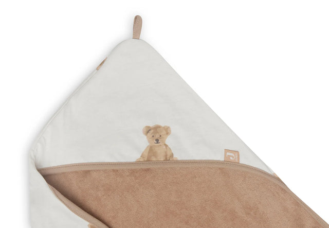 Jollein kūdikio rankšluostis su gobtuvu Teddy Bear, 75 × 75 cm, GOTS