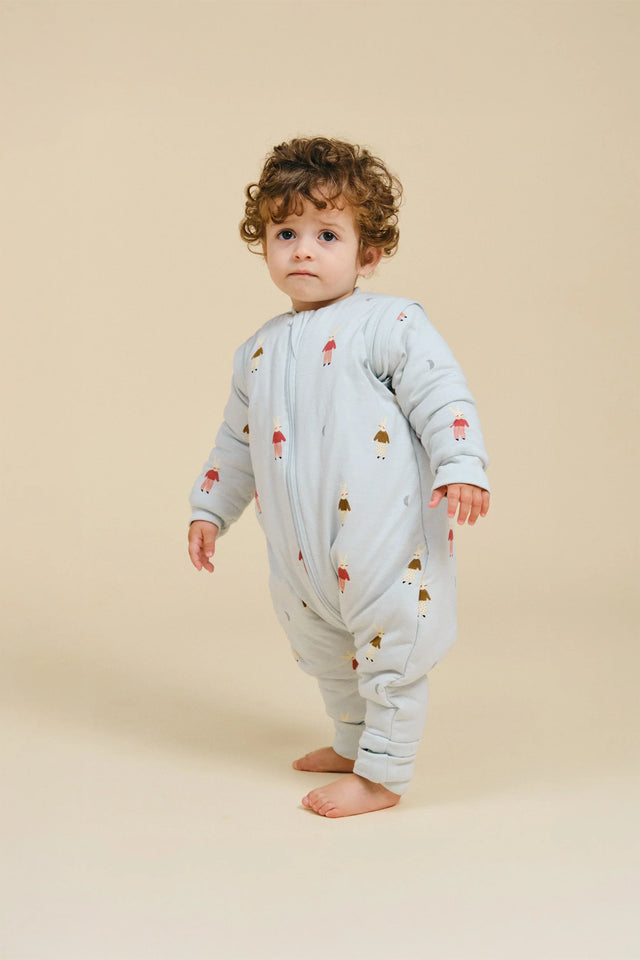 Molis&Co pižama - miegmaišis su rankovėmis, kojytėmis ir atverčiamomis kojinėmis TOG 2.5 Sleepy Bunnies