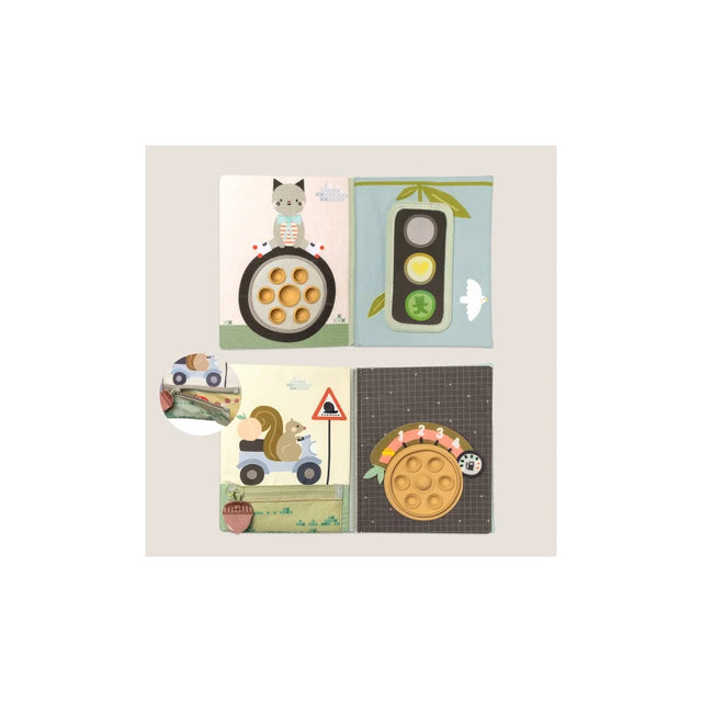 Taf Toys sensorinė užimtumo knygelė Tiny Traveler Busy Book, 18 mėn.+