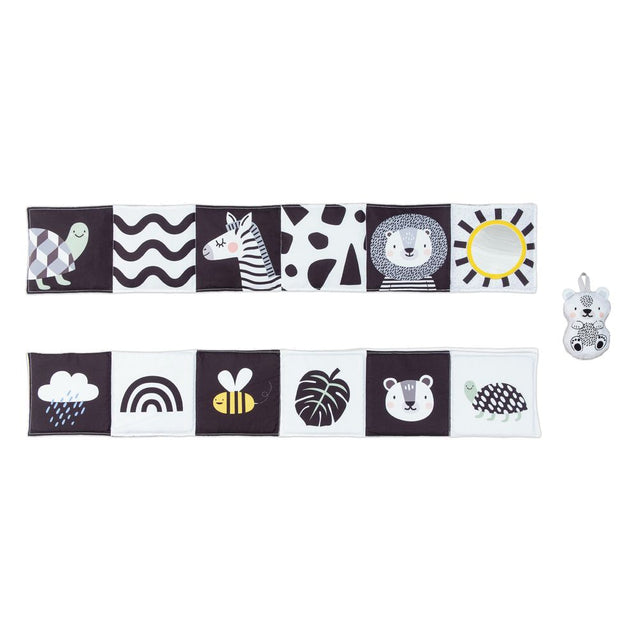 Taf Toys dvipusė kontrastinė knygelė kūdikiui Savannah Black & White Book, 0 mėn.+