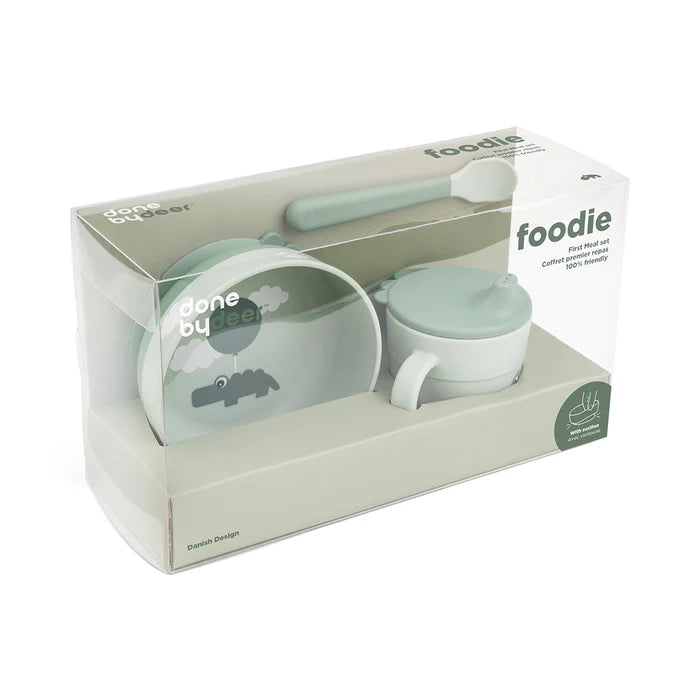 Deeri esimene lauanõude komplekt Foodie Happy clouds Green