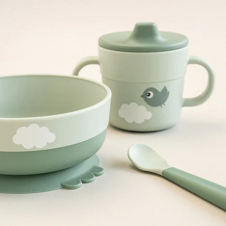 Deeri esimene lauanõude komplekt Foodie Happy clouds Green