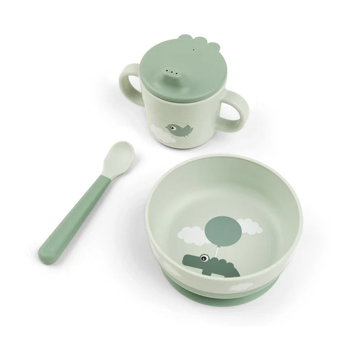 Deeri esimene lauanõude komplekt Foodie Happy clouds Green