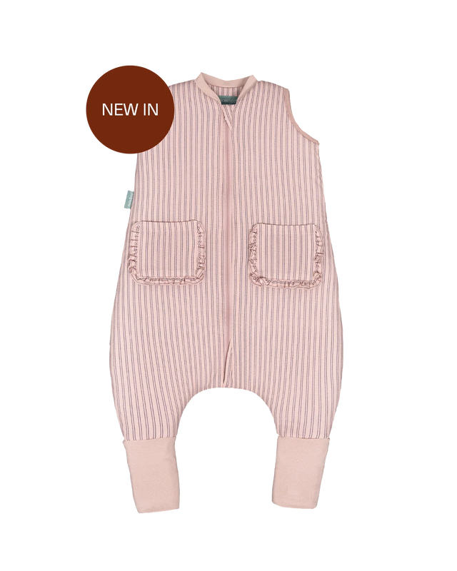 Molis&Co pižama - miegmaišis su kojytėmis ir atverčiamomis kojinėmis TOG 2.5  Navy and Pink Stripes