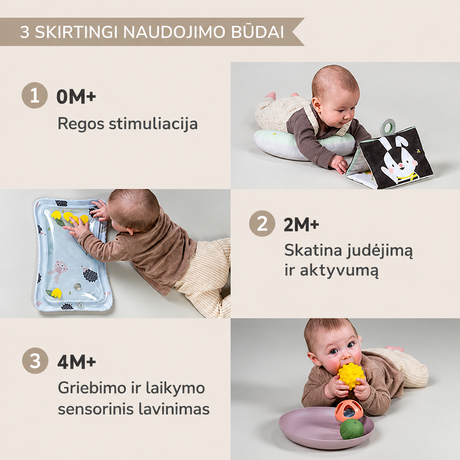 Taf Toys Tummy Time Essentials Kit lavinamasis rinkinys gulėjimui ant pilvuko, 7 dalių