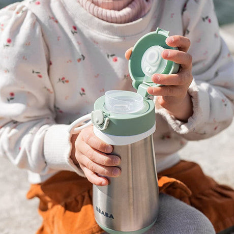 BEABA metalinė gertuvė nuo 18 mėn., 350 ml, Sage Green