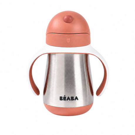 BEABA metalinė gertuvė su šiaudeliu, 250 ml, Terracota
