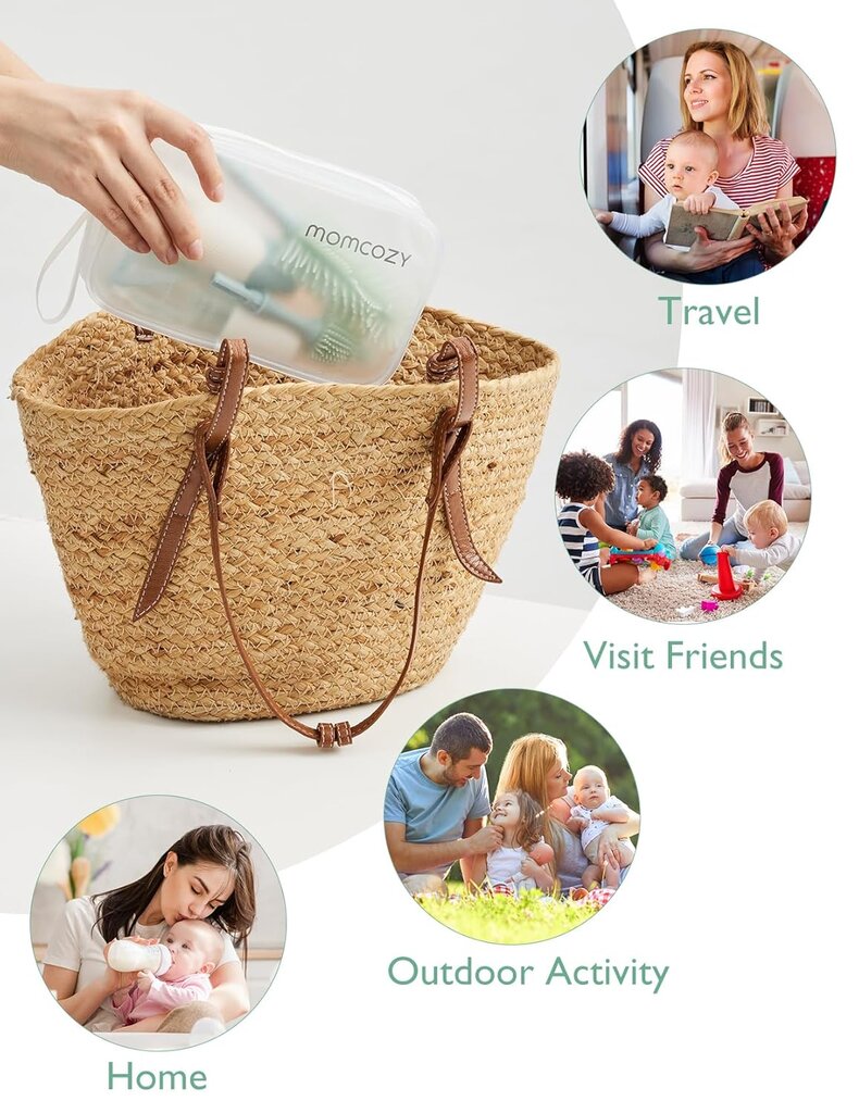 Munchkini harjakomplekt pudelite ja joogiklaaside pesemiseks 