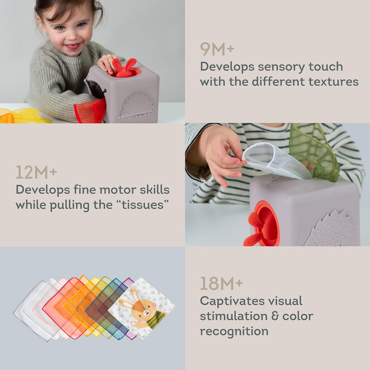 Taf Toys kahepoolne pehme raamat väikelastele "Lugu"