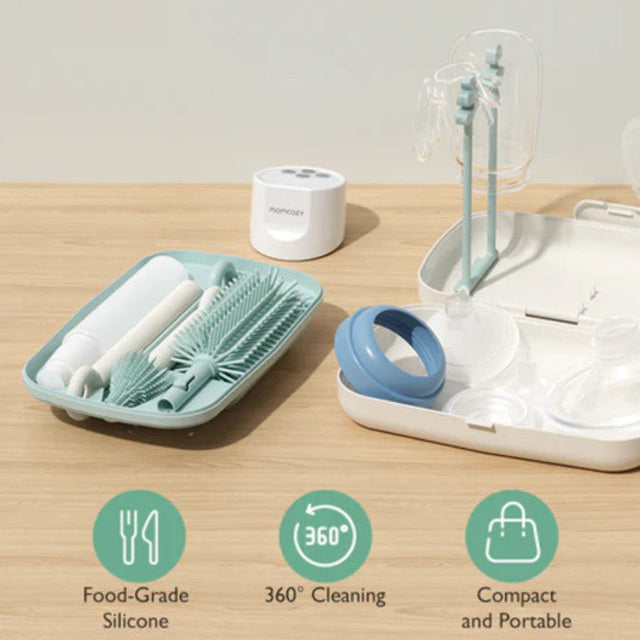 Munchkini harjakomplekt pudelite ja joogiklaaside pesemiseks 