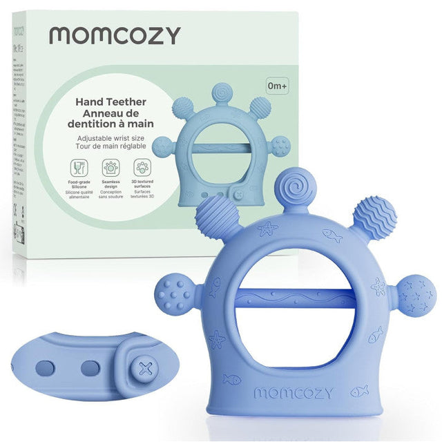 Momcozy silikoninis kramtukas kūdikiams, mėlynas