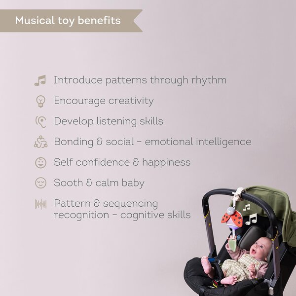 Taf Toys muzikinis žaislas vežimėliui Garden Stroller Bunny