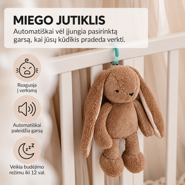 myHummy 7in1 migdukas su programėle ir naktine lempute Zuikis rožinis