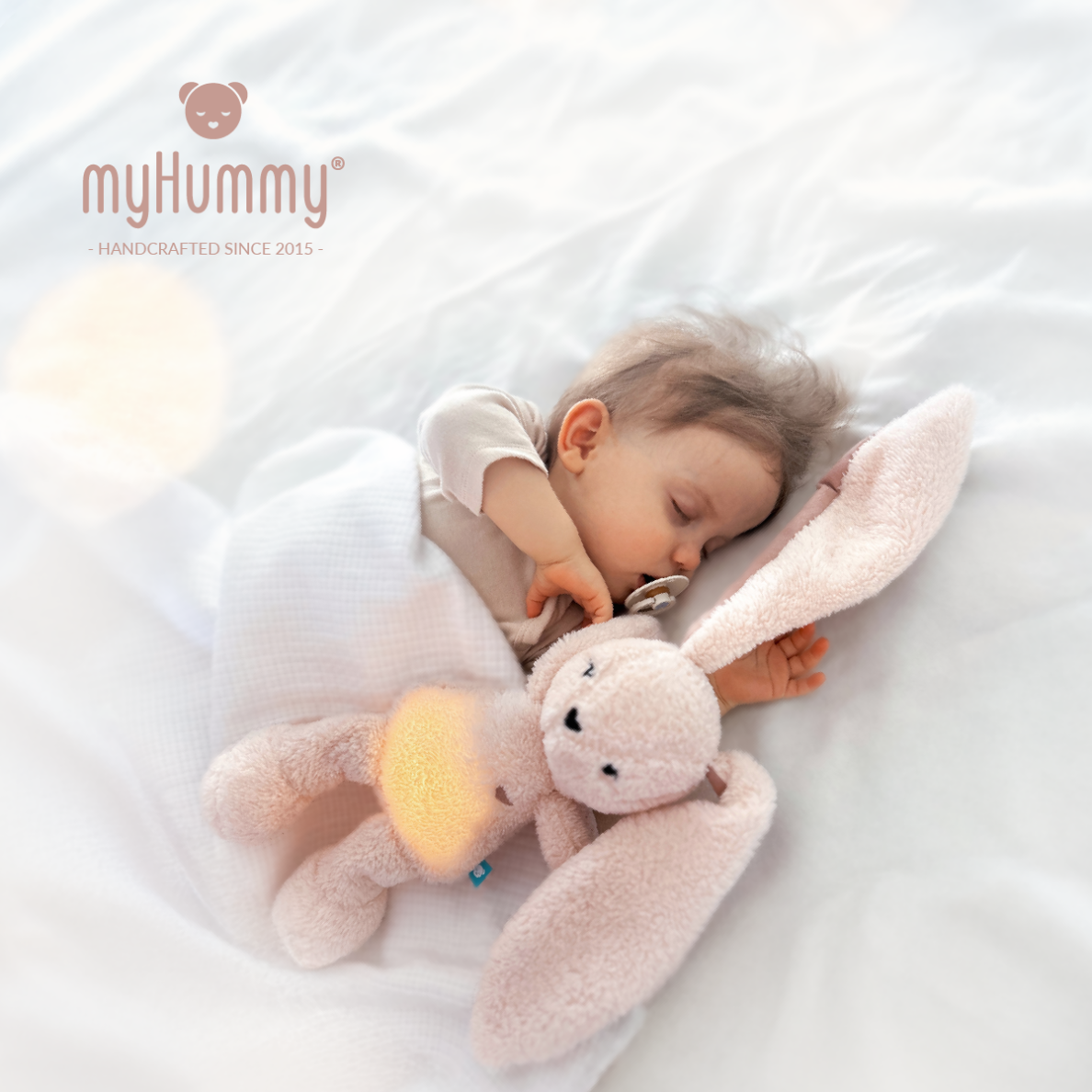 myHummy 7in1 migdukas su programėle ir naktine lempute Zuikis rožinis