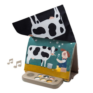 Taf Toys muzikinė lavinamoji knygelė pilvuko laikui Farm Musical Tummy Time Book, 0 mėn.+