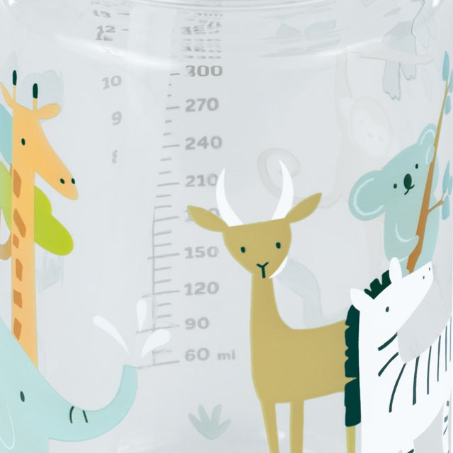 Miniland vaikiška gertuvė su šiaudeliu Kiddie Bottle Jungle, 450 ml