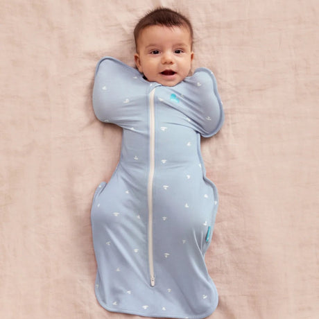 Love To Dream™ Swaddle Up™ bambukinės viskozės miegmaišis Boats Mist Blue TOG 1.0, 1 etapas, S dydis