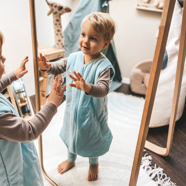 Natulino NATURALS LITTLE WALKERS™ kahekihiline beebi magamiskott GOTS ciemnoniebieski (tumesinine)